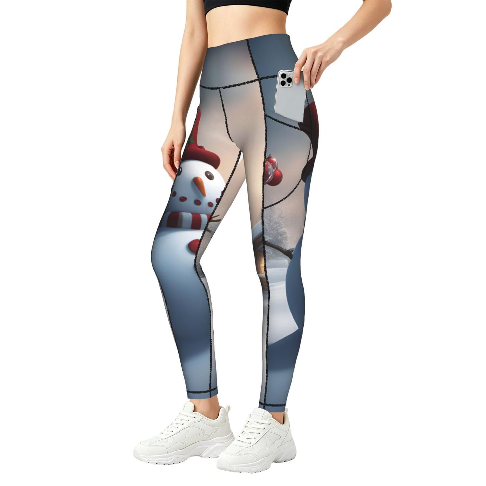 Leggings navideños cómodos para mujer que evitan molestias al hacer ejercicio 8