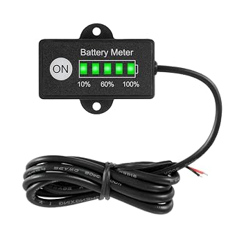 12V 24V Lead Acid Battery Level Meter for Golf Cart, LED Battery Capacity Monitor for Club Car Star Car Forklift Electric Car Scrubber Machine Floor Care Equipment Snowmobile.