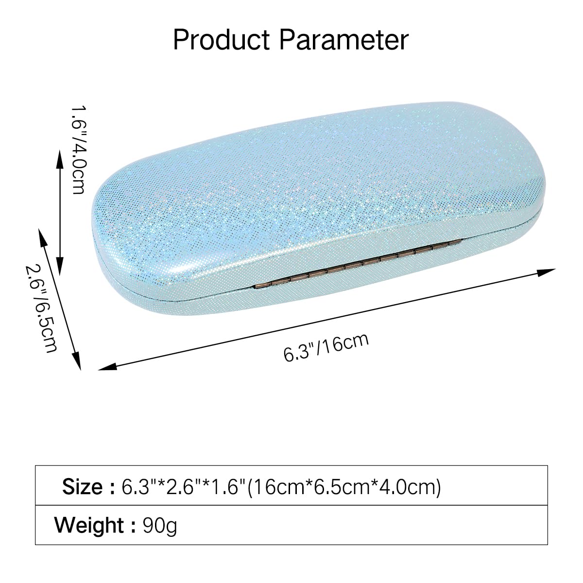PERFECTSIGHT Hard Shell Eyeglasses Case, Kawaii Protective Glasses Case for Kids, Cute Eyeglass Case for Women Men Girls: Blue Bling