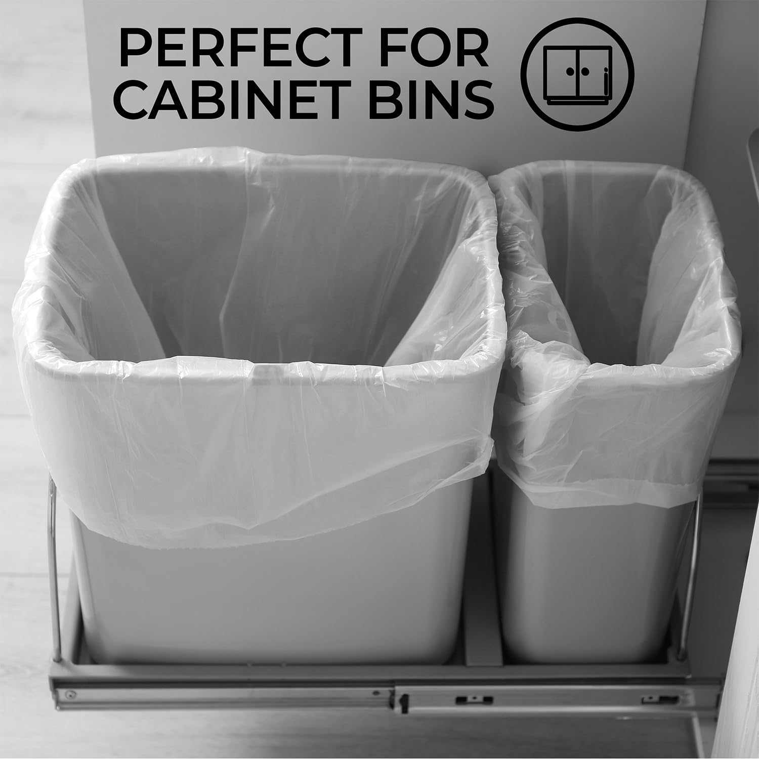 ToughBag 13 Gallon Clear Trash Bags, 24 x 33" Can Liners (1000 COUNT) – Bulk Trash Bag 13 Gallon Tall Kitchen 1000- Made In USA