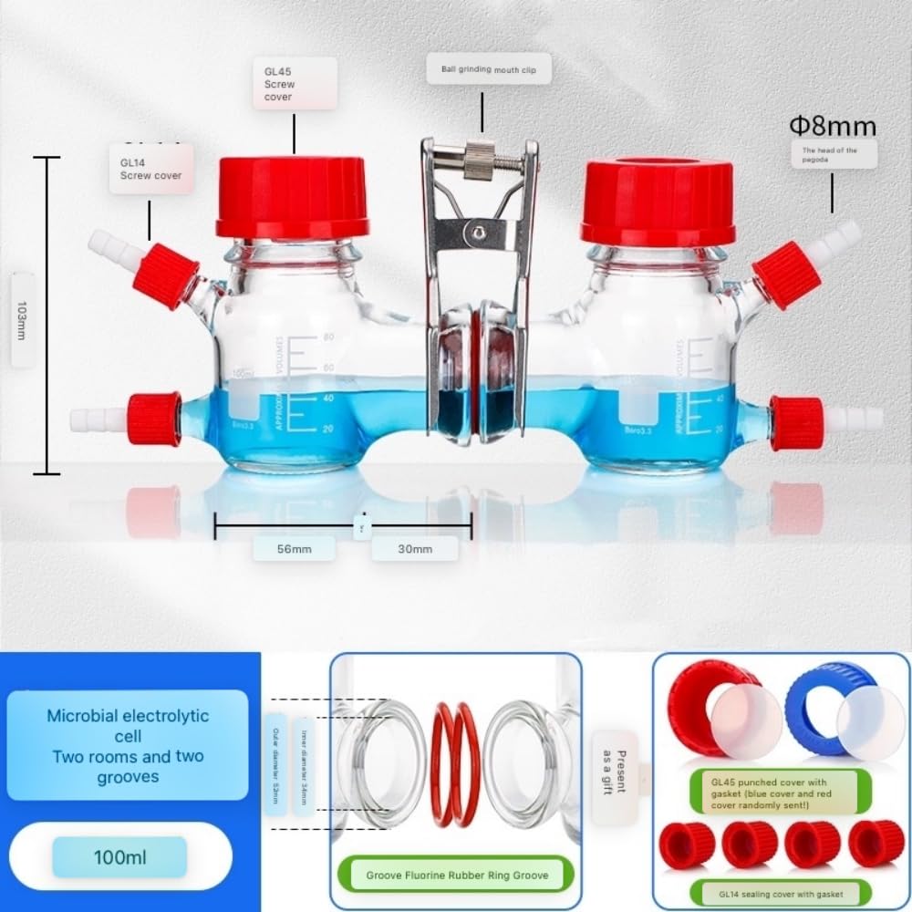 100ml Microbial Fuel Electrolysis Cell Dual Chamber MFC Reactor biofuel Cell Cartridge