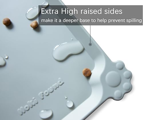 Miniatura 2 de Hoki Found Bandeja de silicona para alimentos para mascotas, tapetes altos para mascotas, perros y gatos, tapete de alimentación para perros y