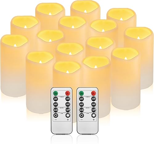 Vista 66 de Velas parpadeantes sin llama de 2.2 pulgadas de diámetro x 4 pulgadas de diámetro x 4 pulgadas de alto, 5, 6, 7, 8, 9 pulgadas, juego de 9 velas LED