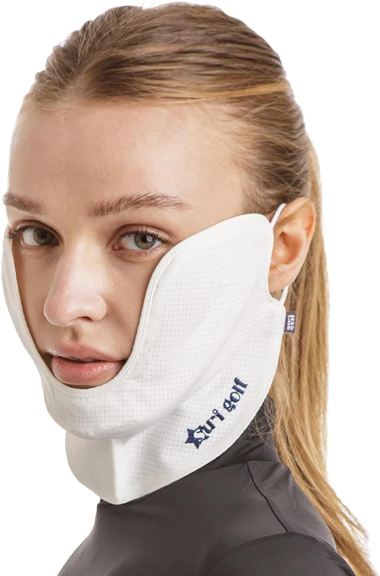Korea (Type U) Women's UV Sun Protection Half Face Mask – Golf, Walking & Outdoor Activities