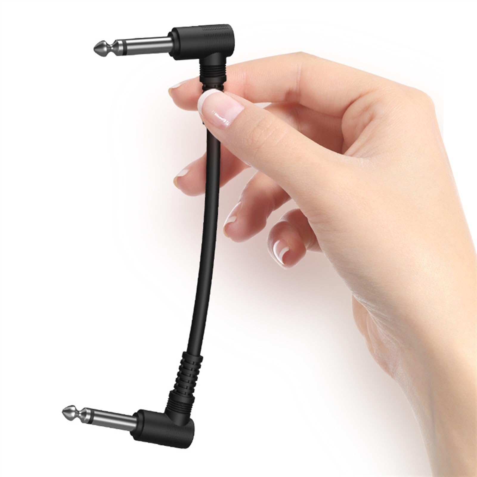 Cable de Audio para Guitarra 6 Uds., Dispositivo De Efecto De Guitarra, Línea De Conexión, Cables De Pedal De Parche De 6,35mm, Cable De Ángulo Recto De 21,5 Cm, Cables De Cobre
