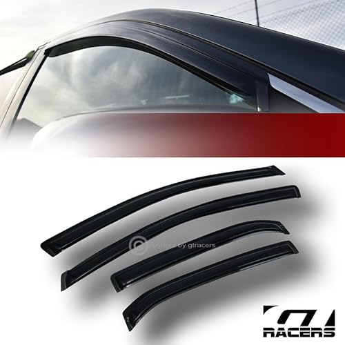 Miniatura 4 de R&L Racing Smoke - 4 viseras deflectoras de protección solar y lluvia compatibles con Corolla 2009-2013