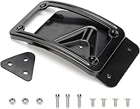 Vista 6 de 3148 Soporte de placa de matrícula curvado inclinado con marco compatible con Harley Davidson montaje de 3 agujeros (negro)
