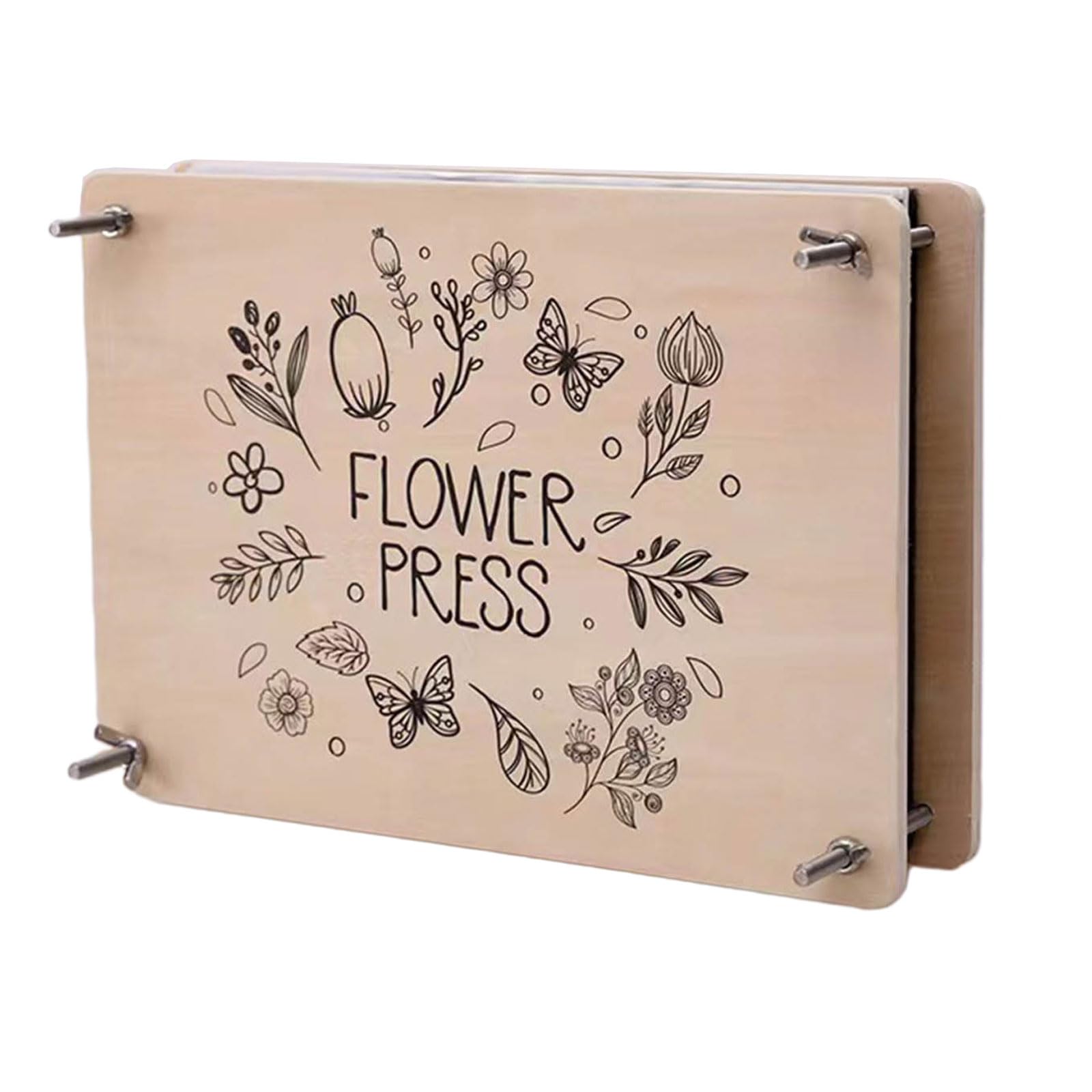 Holzblumenpresse für Kinder, Holzblumen- und Pflanzenpresse, Blattpresse für Kunst, Handwerk, Grußkarte, 18 x 18 cm, 30 x 21 cm, Naturhandwerk