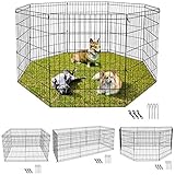 ZENY Puppy Pet Playpen 8 Panel Indoor Outdoor Metal Portable Folding Animal Exercise Dog Fence, 30'' H