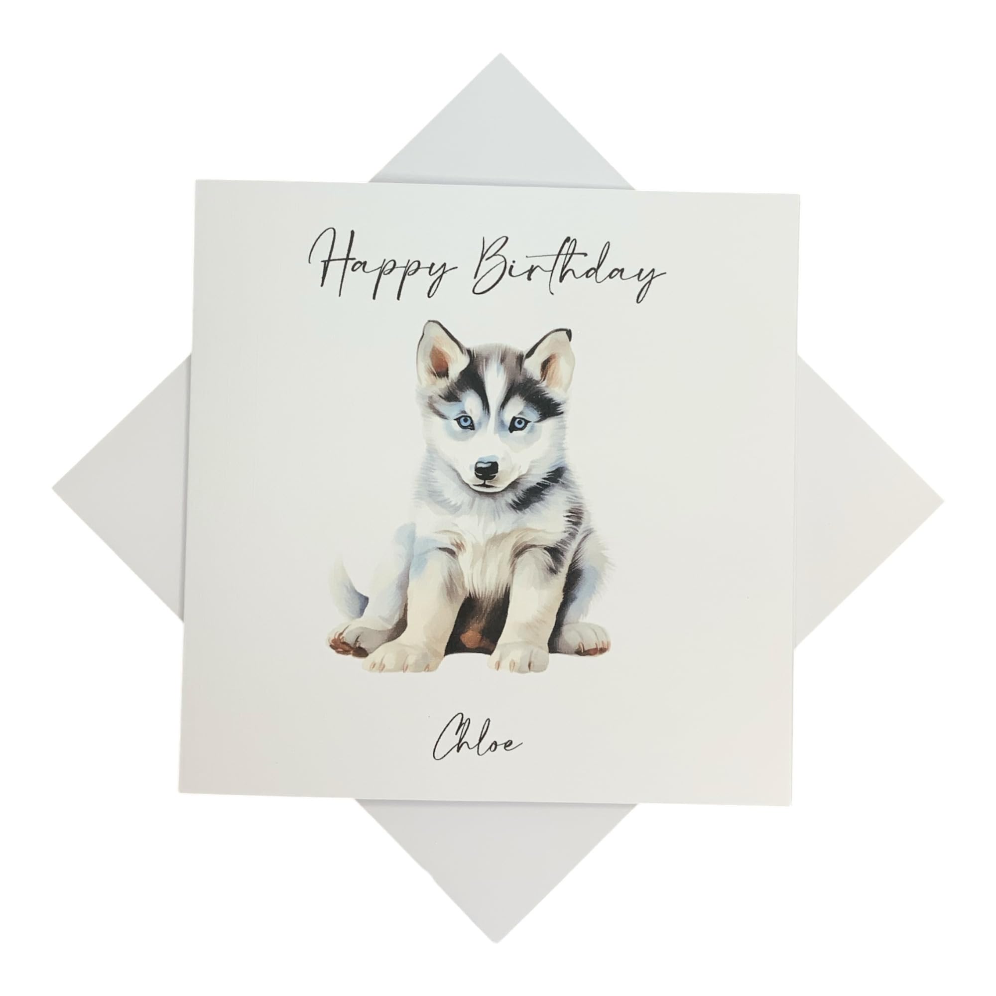 Personalised Dog Birthday Card - Greeting Card, Gift for Daughter Sister Niece Granddaughter Son Brother Nephew Grandson Cousin Friend - Various Designs To Choose (Husky)