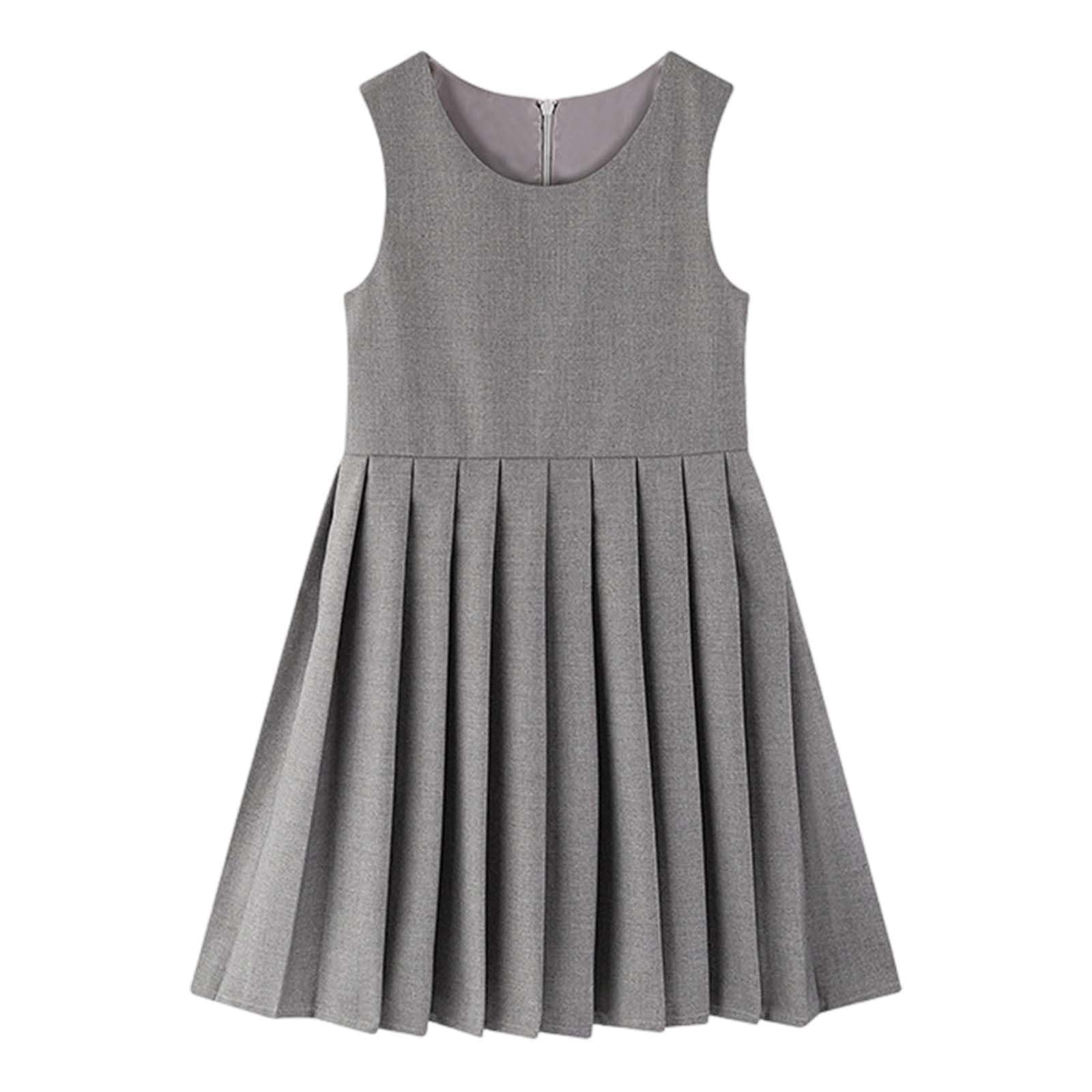 Mädchenkleid im Schulstil, lässiges Trägerkleid für Kinder, Alltagskleidung, Frühlings- und Sommeroutfit, elastisch, bequem