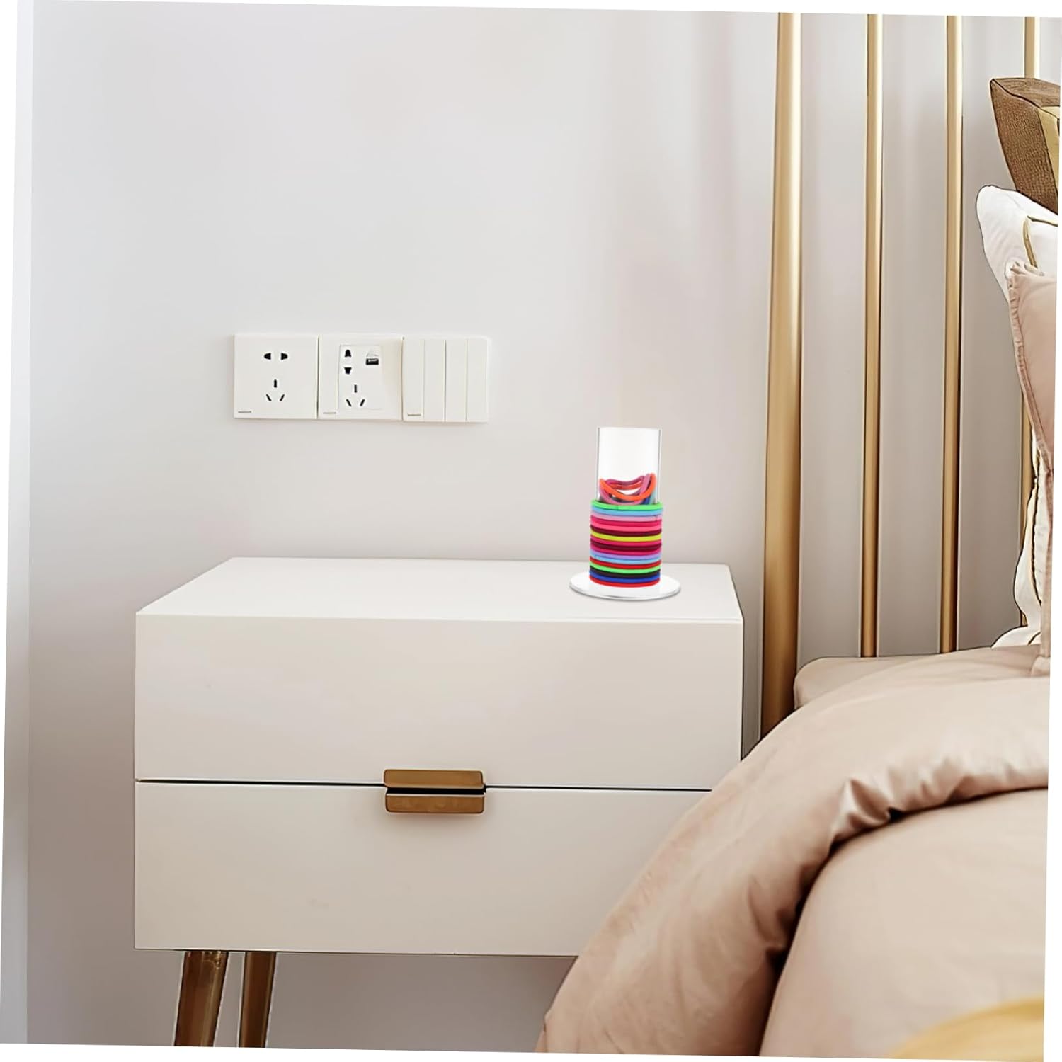 Baluue 5pcs Hair Tie Holder Organizer Stand Vertical Display for Scrunchies and Bangles Storage for Hair Accessories and Bracelets High Φcm Base