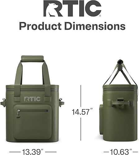 Miniatura 5 de RTIC Enfriador ultra resistente y suave para 20 latas, aislado, impermeable, a prueba de fugas, bolsa flotante portátil para bebidas, bebidas,