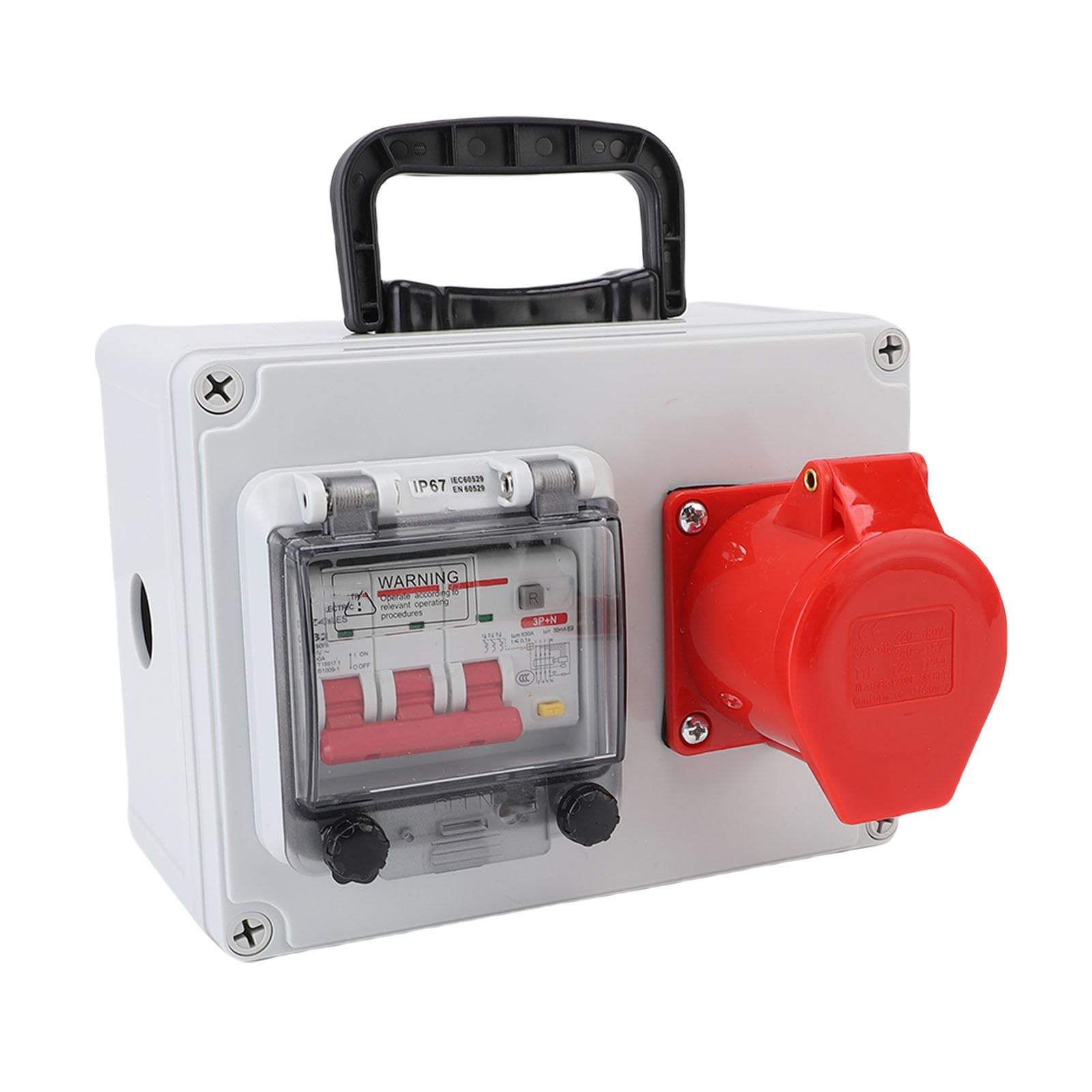 LiebeWH Scatola per Prese Elettriche Portatile Industriale Resistente Agli Urti per Officine da Cantiere 200x150x100mm Adatta per Generatori di Distribuzione di Energia Solare