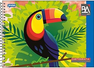 Caderno Desenho, Jandaia 00430-77, Multicor, Pacote com 10 Unidades