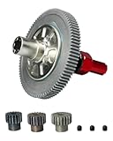 91T Spur Gear Slipper Clutch Set Upgrades Part Compatible with 1&sol;10 Arrma Granite 4X4 550&comma; Senton 4X4 550&comma; Typhon 4X4 550&comma; 91T 48DP Spur Differential Gear and 17T 19T 21T Pinions Gear Set&comma; Red