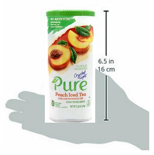 Miniatura 6 de Crystal Light Pure Peach - Mezcla de bebida de té helado, recipiente de 10 cuartos (paquete de 4 botes)