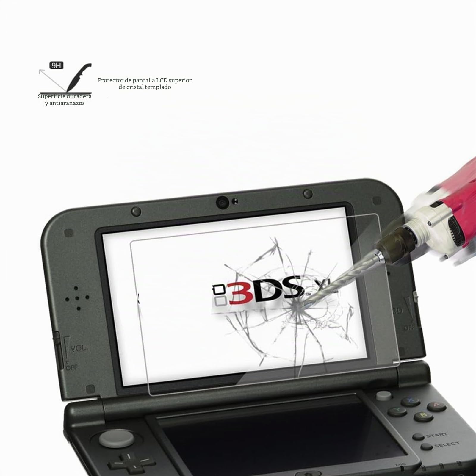 [2 Sets] Protector de Pantalla para New Nintendo 3DS XL Akwox [9H Dureza] Cristal Vidrio Templado para Nintendo 3DS XL Cristal Templado