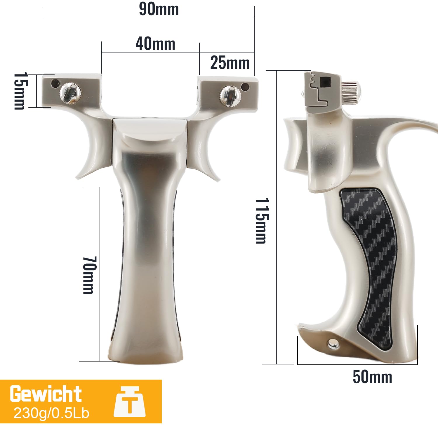 Zwille Steinschleuder Profi für Erwachsene ‎Aluminum Schleuder Zwille mit Stahlkugeln Zielglocke Zubehör Slingshot für Outdoor Sport Katapult