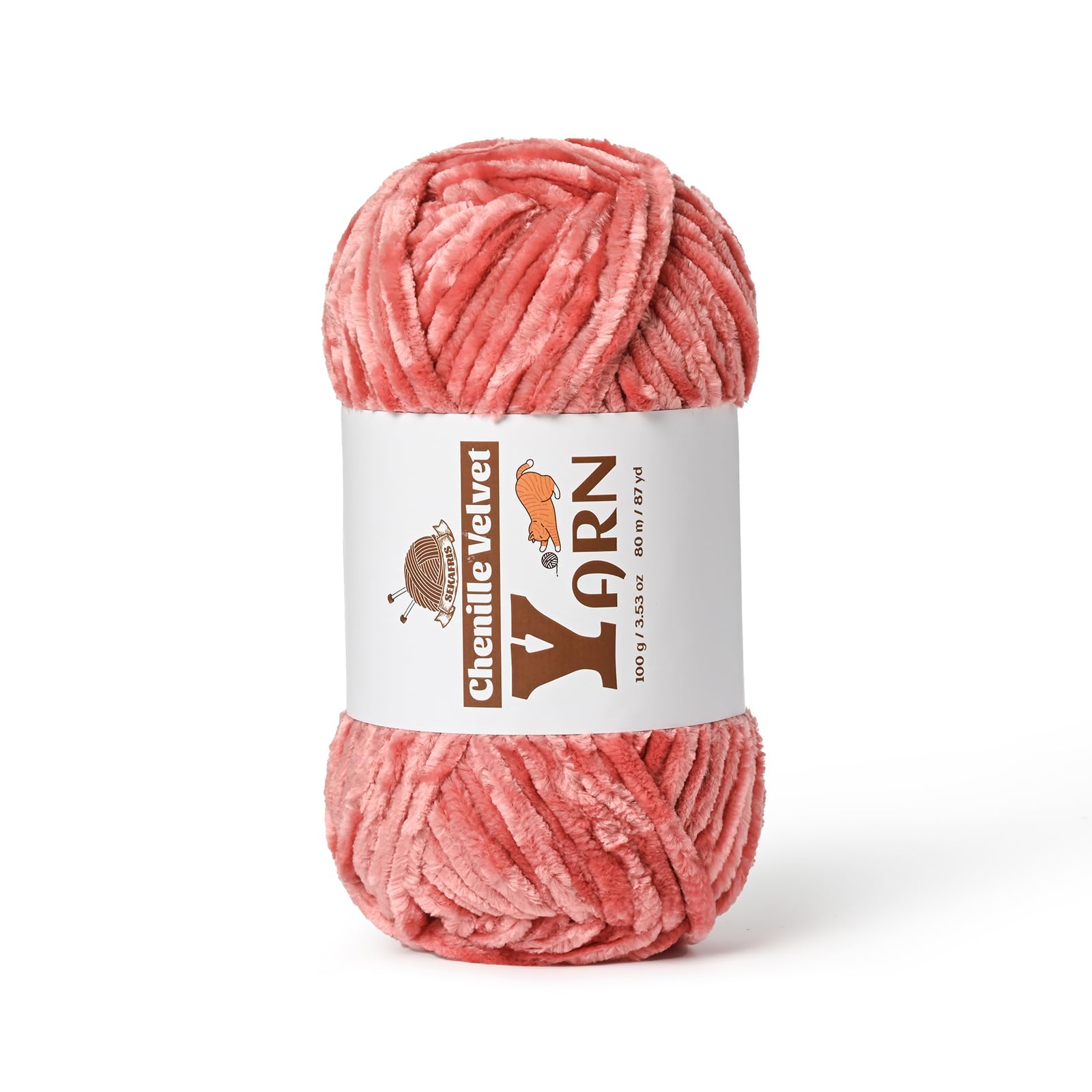 Chenille Crochet Gray Pink Yarn 1 Pack