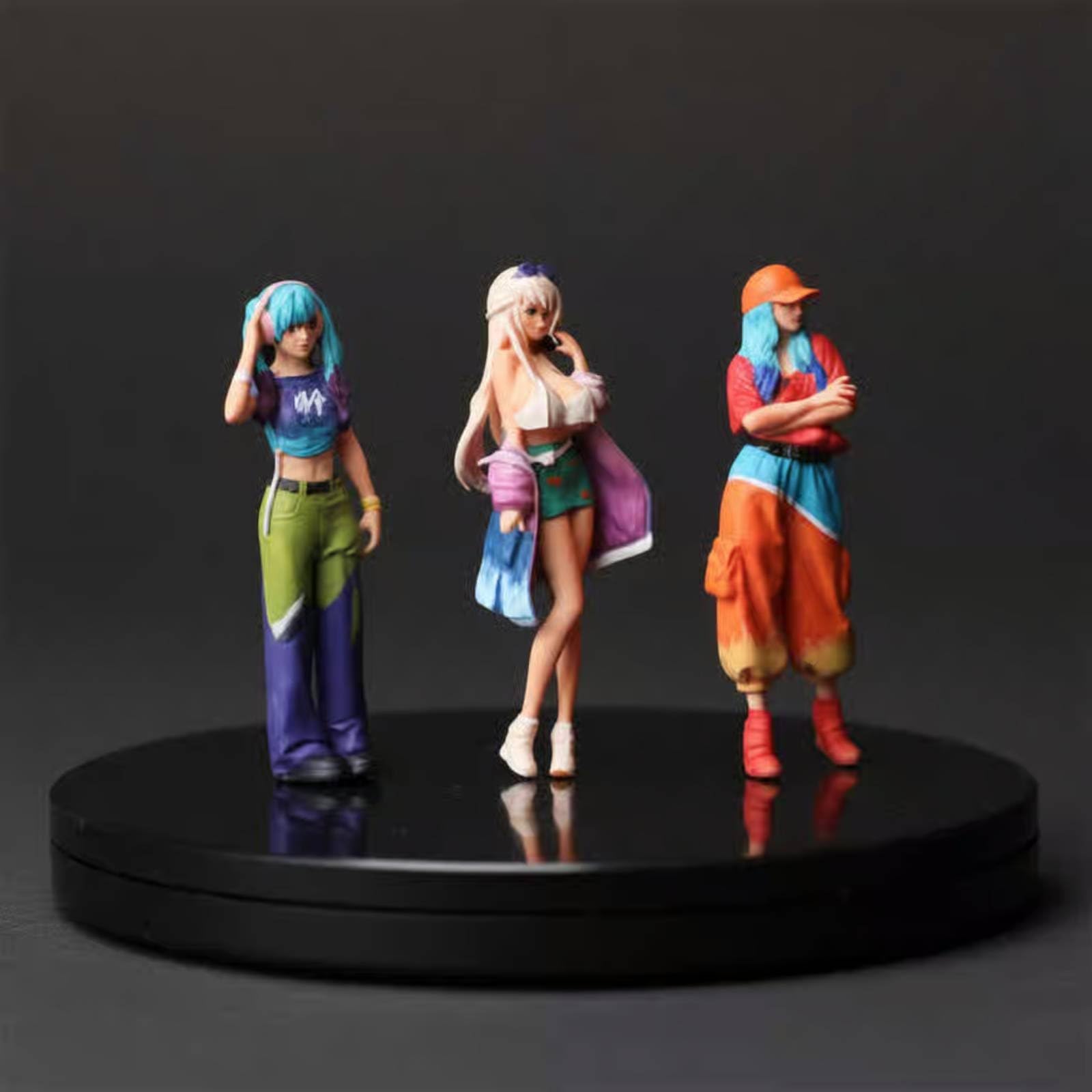 Figurina Fashion Resina Statuetta Miniatura Personaggio con Abbigliamento Moderno E Postura Dinamica per Costruzione di Scene Esposizione di Modelli, Mo223061