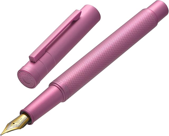 Pink Forest Fountain Pen Medium Nib Classic Design with Converter and Metal Pen Case Set by Hongdian