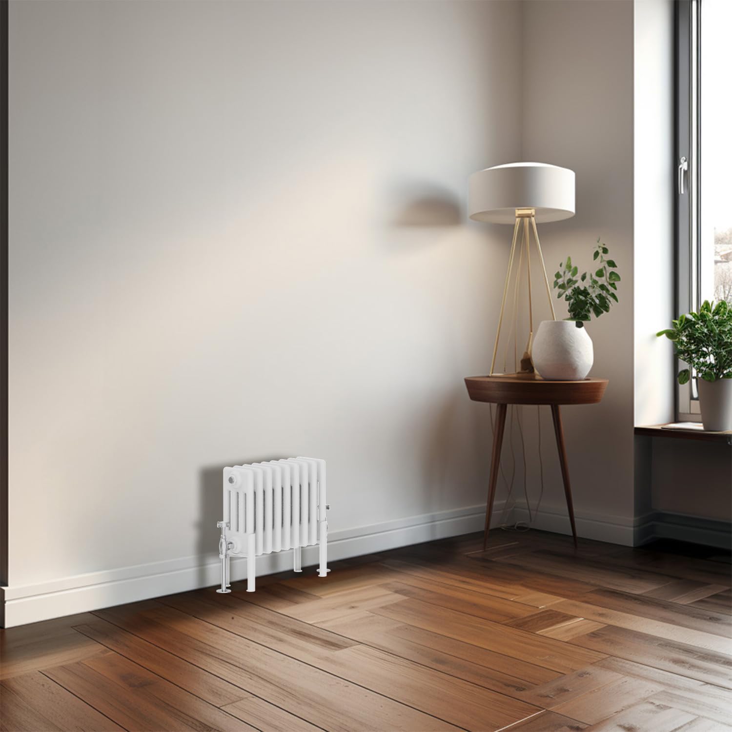 Blümme Traditional 300 x 425mm Horizontal Cast Iron Radiator Central Heating Radiators Four Column White