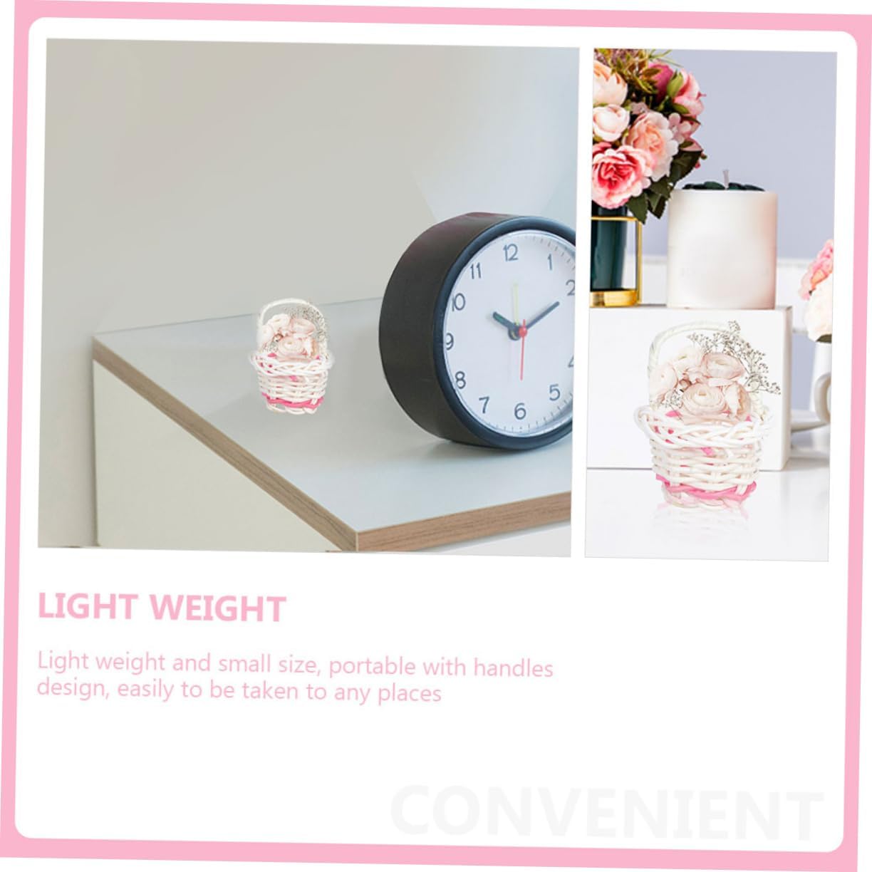 Ciieeo 4sets Rattan Woven Mini Baskets Portable Petal Baskets for Photography Props Mini House Decor Lightweight Design for for Flower Display and Home Organization 15pcs*4