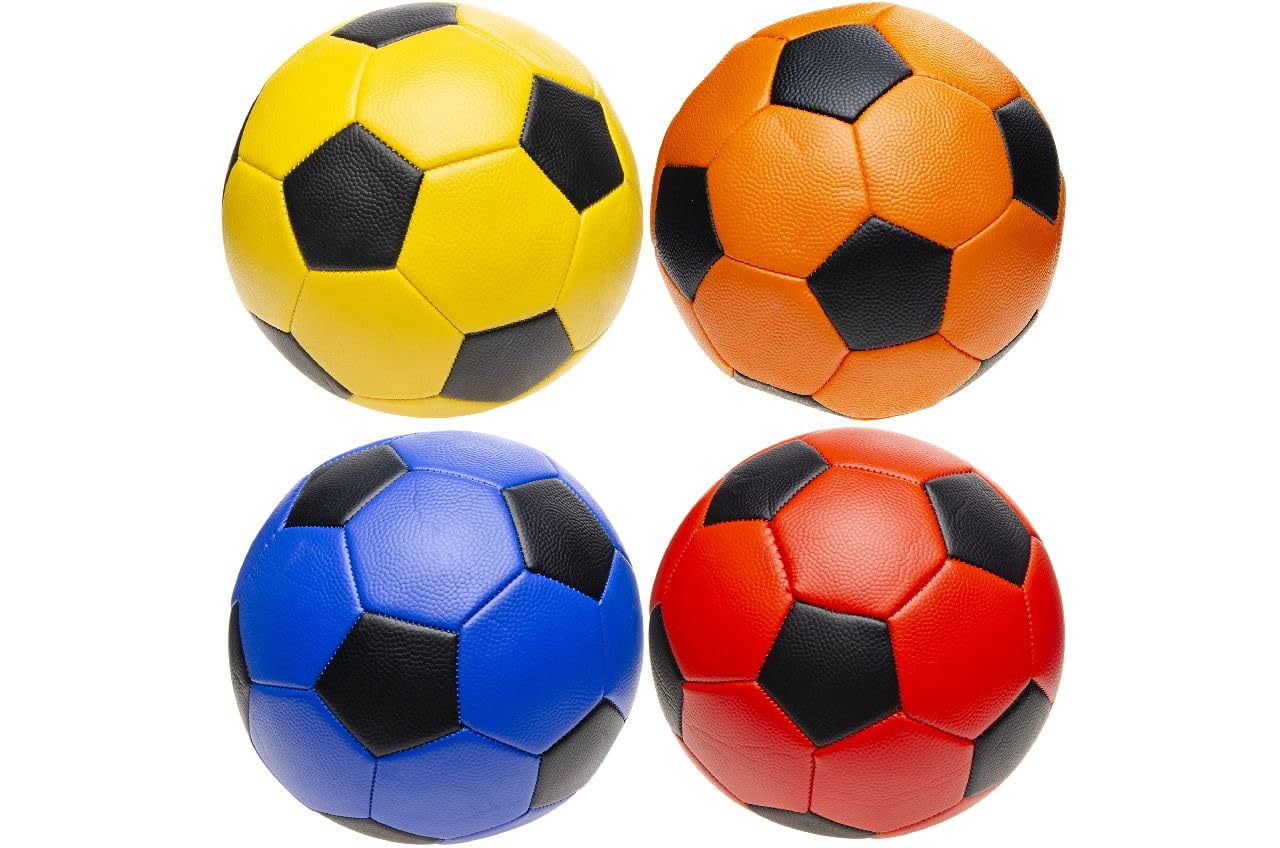 Balones de fútbol para niños, 23 cm de diámetro, de piel sintética, hinchables, para jardín, piscina, escuela y tiempo libre