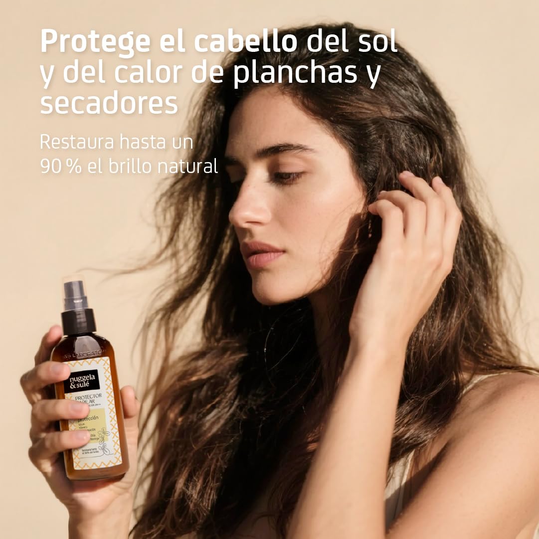 Nuggela & Sulé Protector Capilar Triple Protección Solar Térmica Contaminación Aceite de Chía Aceite de Ricino 100 ml