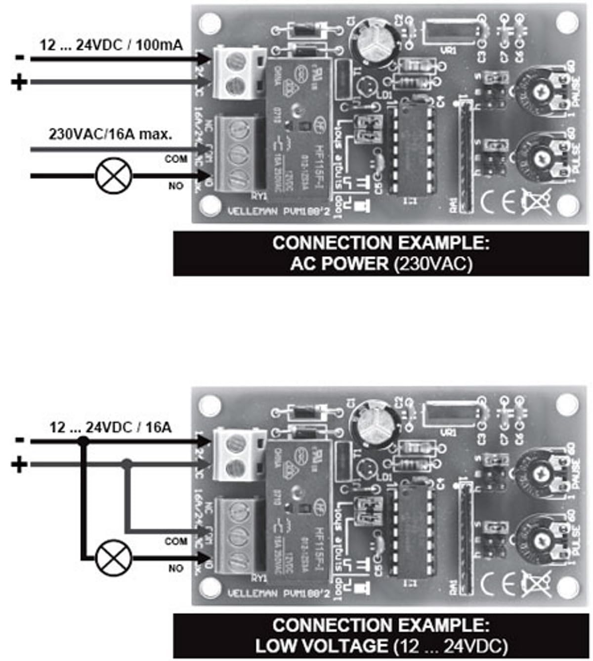 Velleman VM188 1S-60H Pulse/Pause Timer