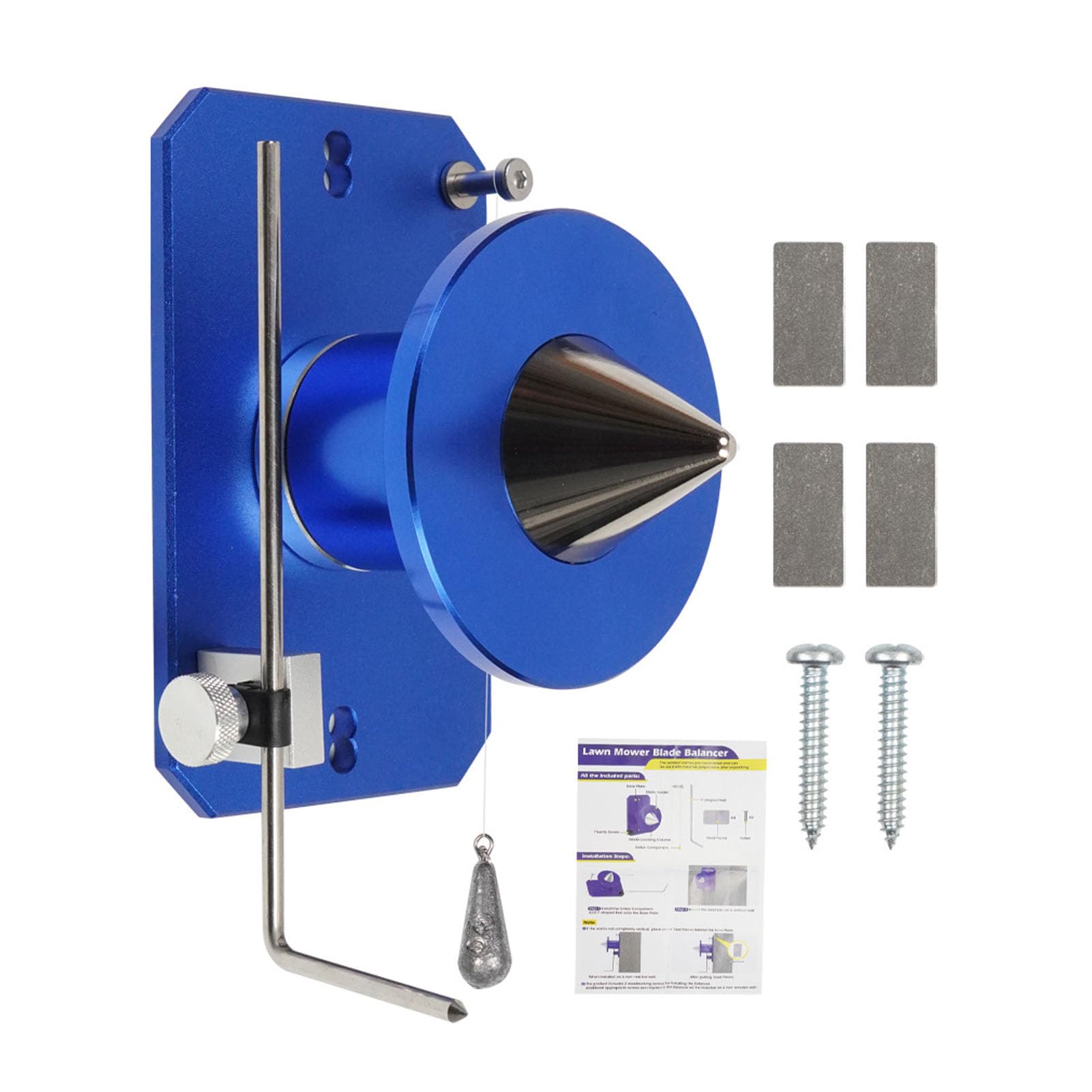 LiebeWH Balanceador de Cuchillas para Cortacésped, Herramienta Duradera de Montaje en Pared para Corte Eficiente, Acero de Aleación para Jardineros y Paisajistas (Blue)