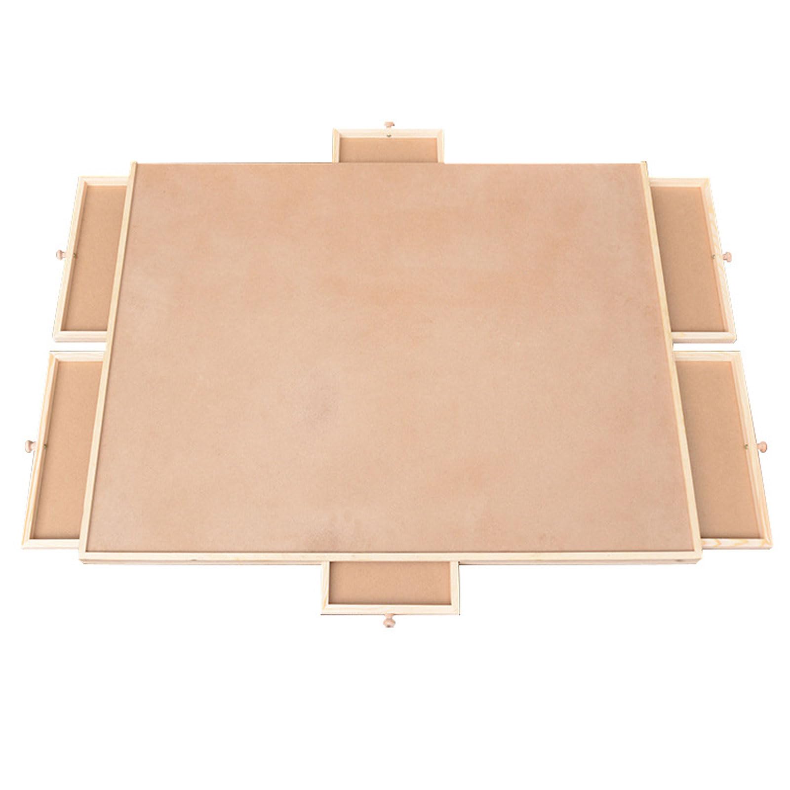 Obrotowy stół do puzzli z szufladami i pokrywą, 2 w 1 odchylana deska do puzzli, drewniany przenośny stół do puzzli dla dorosłych, dla chłopca dziewczynki, łatwy do przechowywania