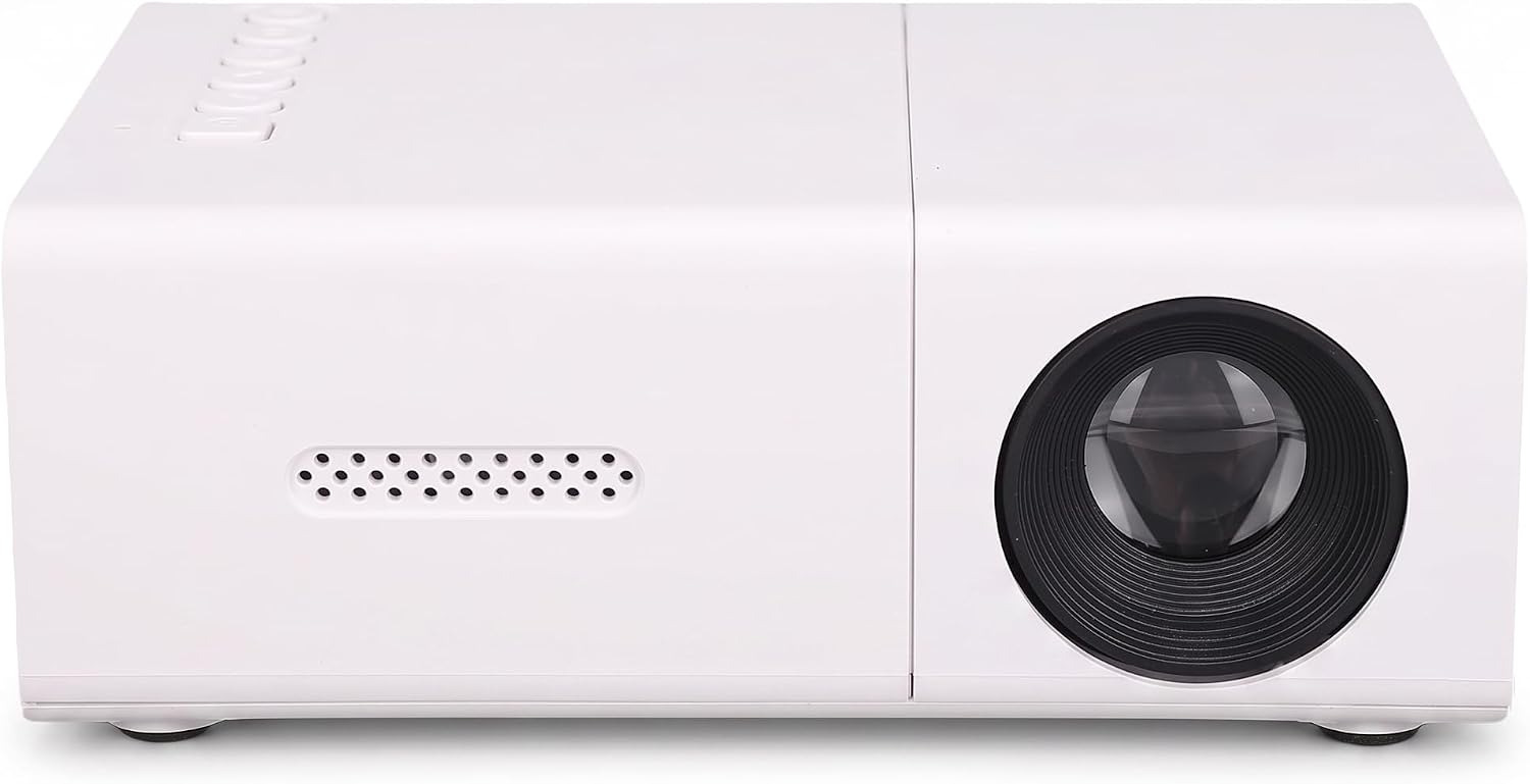 1080P Portable Projector 6000lm Auto Keystone Correction Home Theater | Portable 1080P projector with auto keystone correction, USB and HDMI ports for home theater, camping and movies.