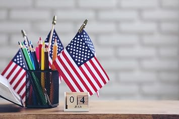 GIFTEXPRESS Set of 12, Proudly Made in U.S.A. Small American Flags 4x6 Inch/Small US Flag/Mini American Stick Flag/American Hand Held Stick Flags Spear Top