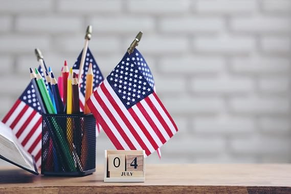 GIFTEXPRESS Set of 12, Proudly Made in U.S.A. Small American Flags 4x6 Inch/Small US Flag/Mini American Stick Flag/American Hand Held Stick Flags Spear Top