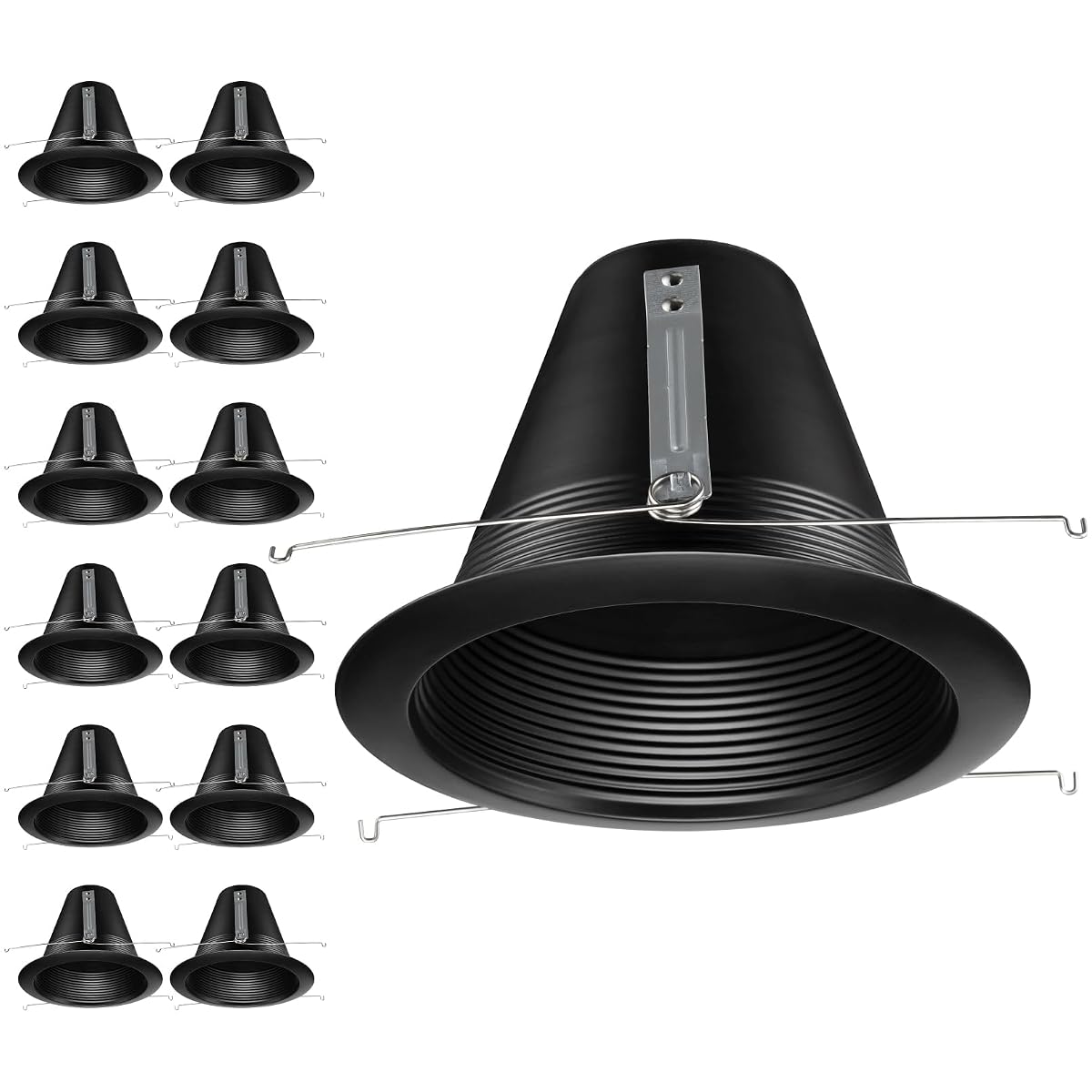 TORCHSTAR 6 Inch Recessed Can Light Trim, IC-Rated Anti-Glare Baffle,