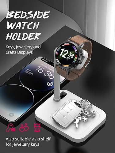 Miniatura 7 de Soporte de carga para reloj inteligente para iWatch Series SE 7, 6, 5, 4, 3, 2, 1, compatible con Samsung Galaxy Watch, Huawei Watch GT 3 2e, LG,