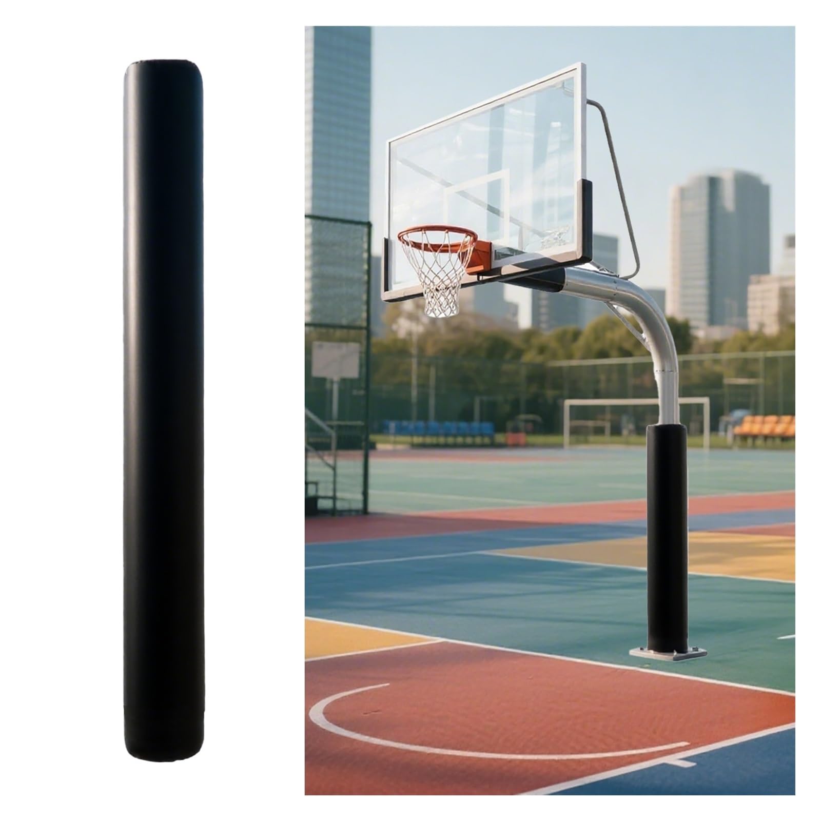 Pastiglie di Sicurezza del Basket, Cuscino di Impatto Protettivo Impermeabile per colonne della Scuola, tappetini da Basket Versatili, per Uso Interno ed Esterno