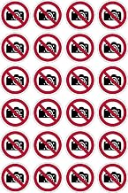 No Photos Sign 50mm Circle - Pack of 24 Stickers on A4 Sheet