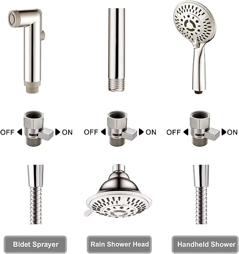 Miniatura 6 de BRIGHT SHOWERS Válvula de control de flujo de agua, válvula de ducha de latón con palanca de manija, regulador de flujo volumen de ahorro de agua