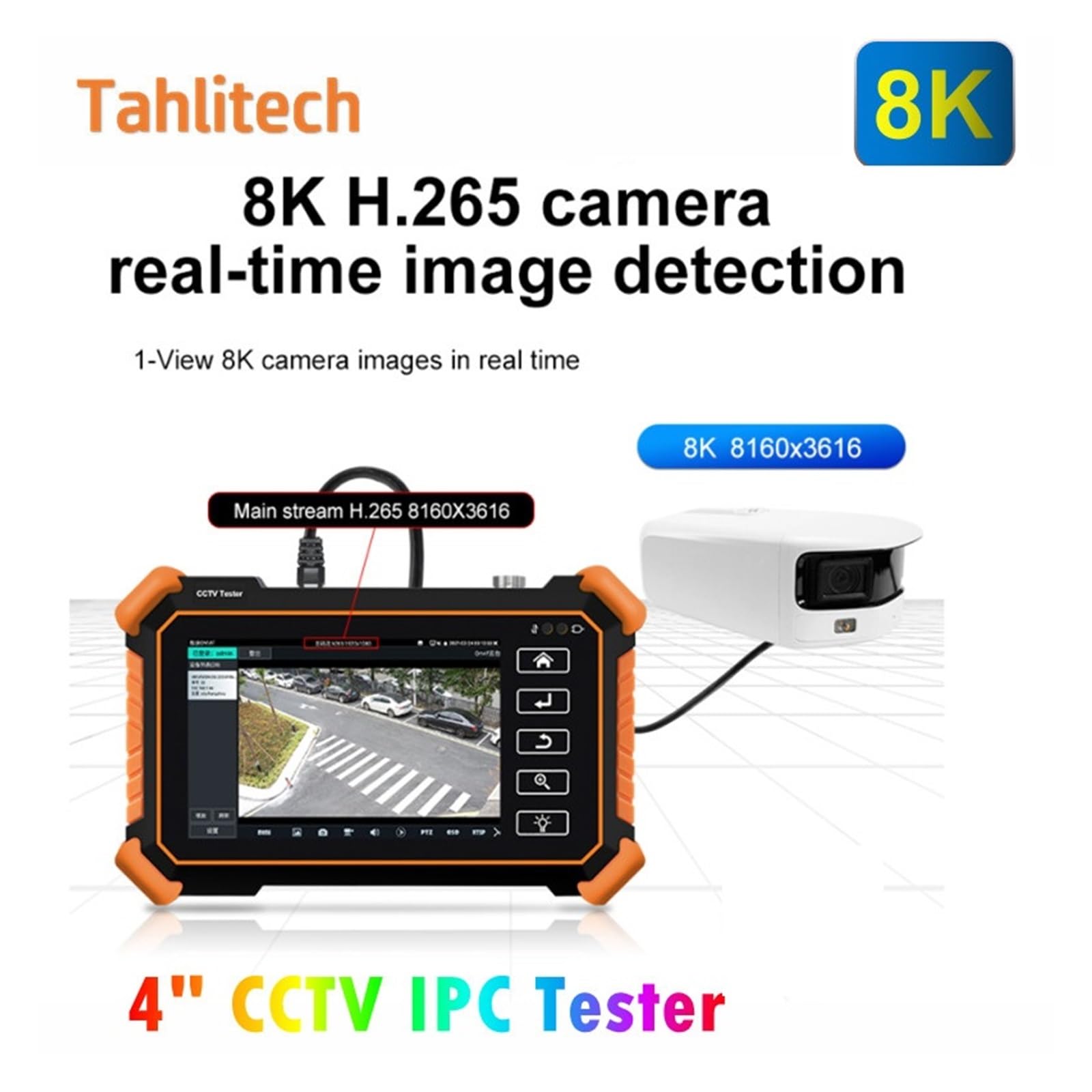 Tester per telecamere IP IPC1910C CCTV Tester Monitor 8MP AHD CVI TV SDI IPC Tester For Telecamere Ingresso VGA PTZ PoE Tester For Telecamere IP CFTV Tester Cavo Tes Monitor per tester TVCC di sicurez