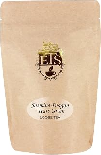 Jasmine Dragon Tears Green Tea Loose Leaf 4oz Pouch | Hand Rolled Pearls from Fujian China | Steamed Green Tea with Floral Aroma | Premium Quality Spring Harvest Jasmine Infused Tea
