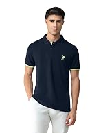 U.S. Polo ASSN. Solid Slim Fit Polo T Shirts for Men – 100% Cotton, Half Sleeves Mens Tshirt