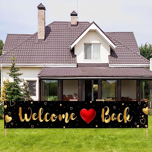 Kimini-Ki Large Welcome Back Banner for Work Office School, Welcome Home Returning Party Decorations, Housewarming, Military, Family, Homecoing from Deployment Party Decorations