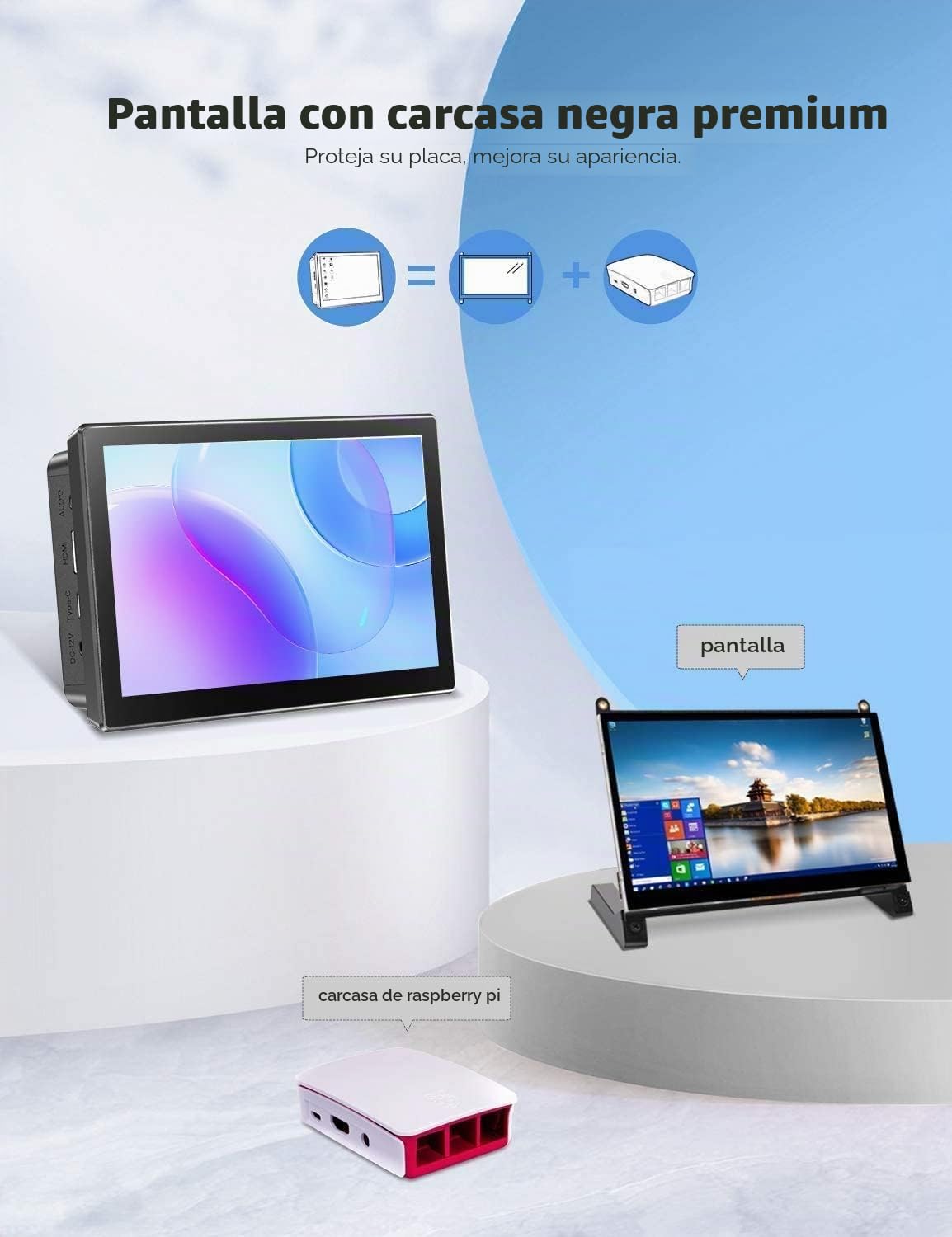 EVICIV 10,1" Monitor Portatil Táctil para Raspberry Pi 1920x1200 125% sRGB