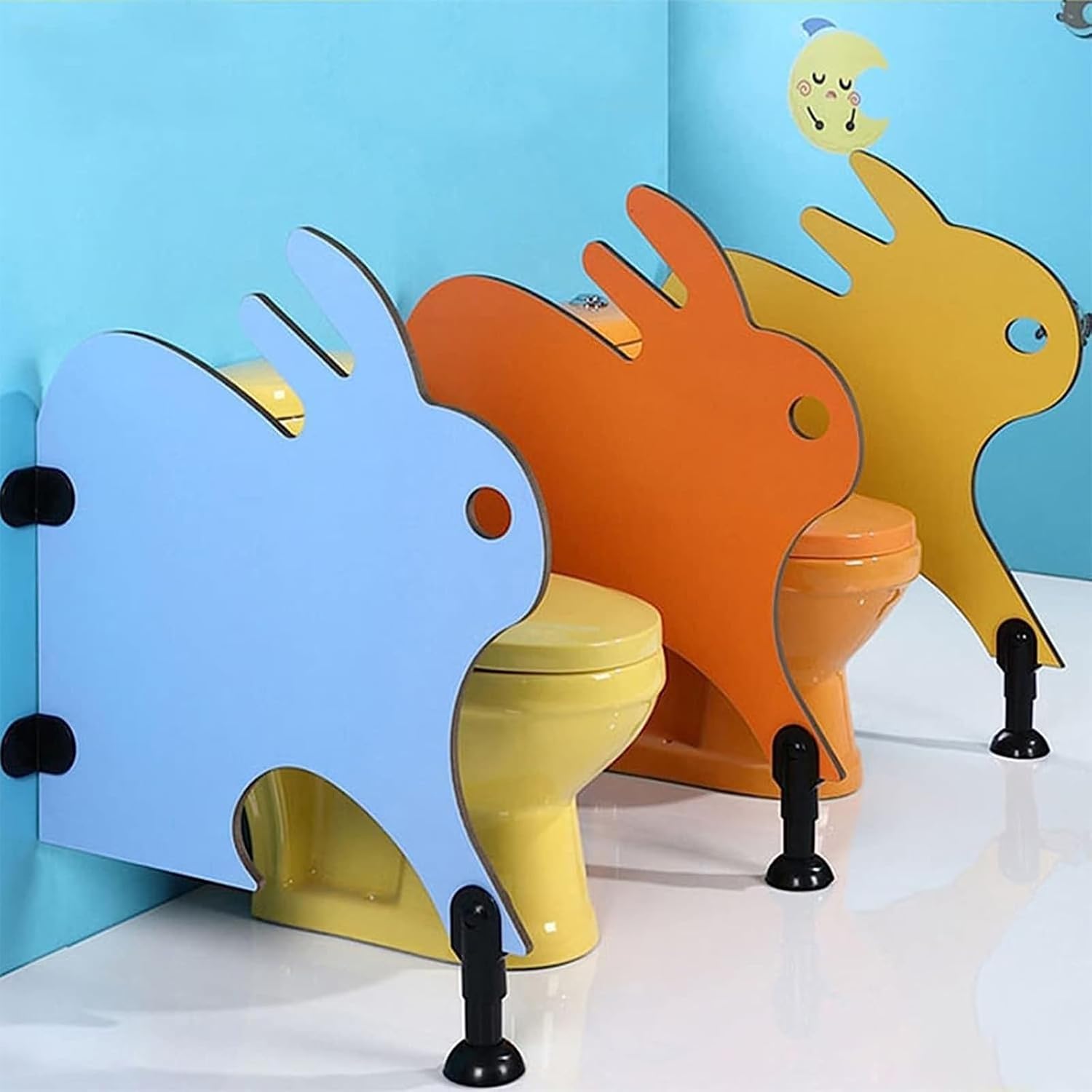 3-pac Children's Urinal Screen Toilet Partition，,Kindergarten Toilet Privacy Partition Wood Divider Screen, Children's Cartoon Privacy Screen Wood Sheet Divider, Children's Urinal