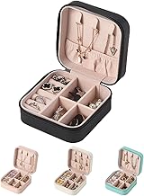 Senshuomy Jewellery Box for Women and Girl,Portable Mini Jewelry Box,Multi-functional PU Leather Jewelry Display Holder,Small Travel Jewellery Box for Necklace Rings Bracelets Earrings(Black)