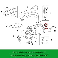 Vista 3 de OAUTOO 25PCS M6.3-0.098x0.610 in Cubierta de Parachoques Splash Shield Mud Guard Tornillo para Toyota 90159-60603