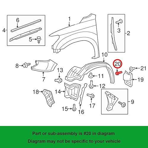 Miniatura 3 de OAUTOO 25PCS M6.3-0.098x0.610 in Cubierta de Parachoques Splash Shield Mud Guard Tornillo para Toyota 90159-60603